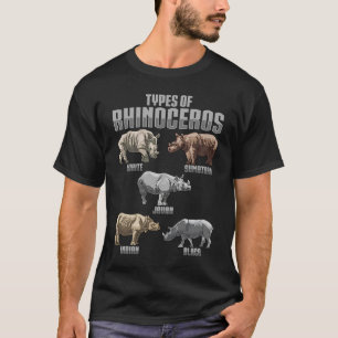 Types of Rhinoceros Chubby Unicorn Wildlife Educat T-Shirt