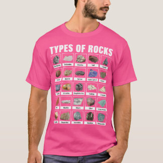 Types Of Rocks For Geologists Geology Geologist T-Shirt