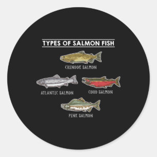 Types Of Salmon Fish For Salmon Fishing  Classic Round Sticker