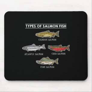 Types Of Salmon Fish For Salmon Fishing Mouse Mat
