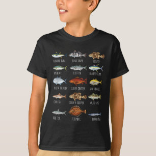 Types Of Saltwater Fish Species Biology Fishing Lo T-Shirt