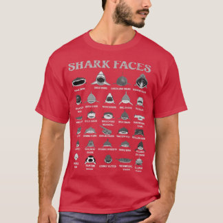 Types Of Shark Faces T-Shirt