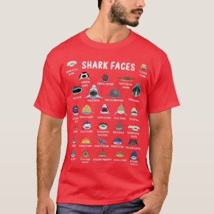Types Of Shark Faces T-Shirt