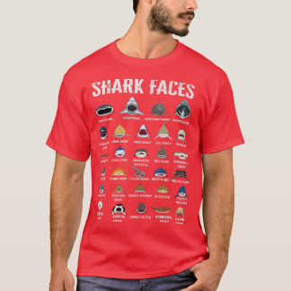 Types Of Shark Faces T-Shirt