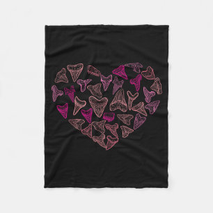 Types Of Sharks Tooth Heart Valentines Fossil Mari Fleece Blanket