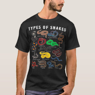 Types of Snakes SNAKE Species Types of Snake T-Shirt