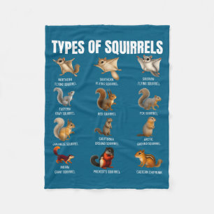 Types Of Squirrels Identification Chart Species Of Fleece Blanket
