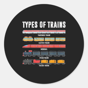 Types Of Trains Shirt Toddler Boy Locomotive Son B Classic Round Sticker