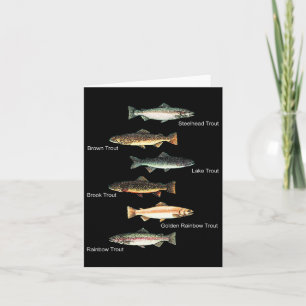 Types Of Trout Fish Species Collection Fishing Card