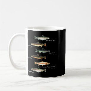 Types Of Trout Fish Species Collection Fishing Coffee Mug