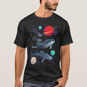 Types Of Whales Galaxy Space Humpback Orca Marine T-Shirt