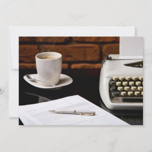 Typewriter and a cup of coffee