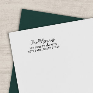 Typewriter and Script Family Name Return Address Self-inking Stamp
