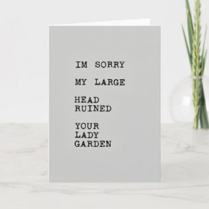 Typewriter Apology Card