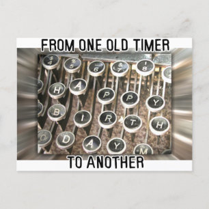 Typewriter Birthday Greeting Postcard