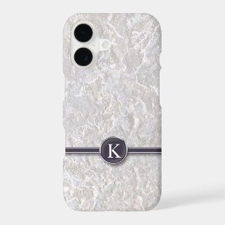 Typewriter Button Monogram with Marbled Background