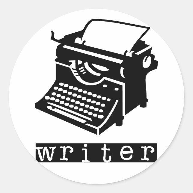 Typewriter Classic Round Sticker (Front)