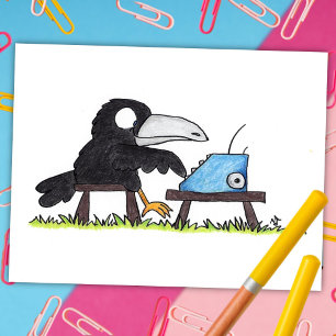 TYPEWRITER CROW postcard by Nicole Janes