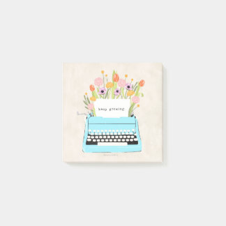 Typewriter Floral Bouquet Inspirational Quote Post-it Notes