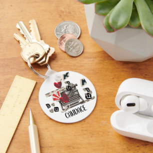 typewriter I love you   Key Ring