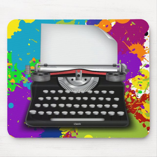 Typewriter Ink Mouse Mat (Front)