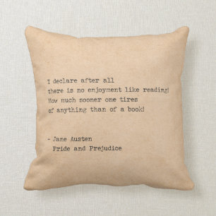 Typewriter Jane Austen Reading Quote Cushion