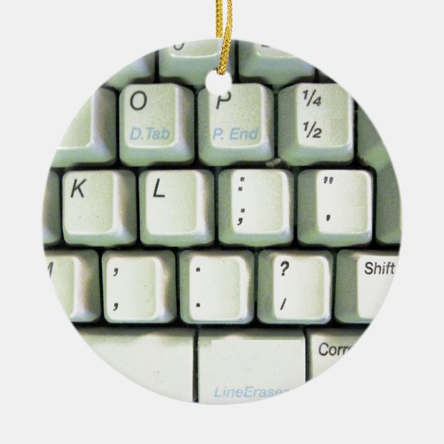 Typewriter Keyboard Ceramic Tree Decoration (Front)
