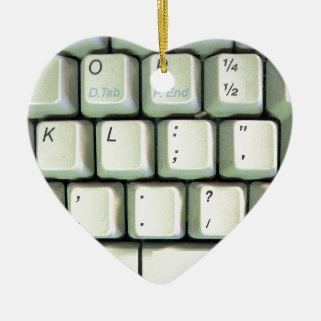 Typewriter Keyboard Ceramic Tree Decoration (Front)