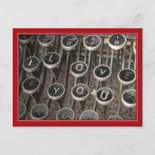 Typewriter Keys "I Love You" Postcard