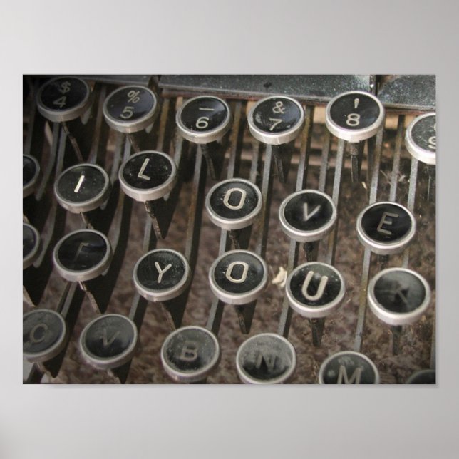 Typewriter Keys "I Love You" Poster (Front)