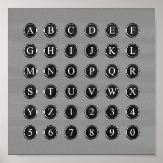 Typewriter Keys Poster