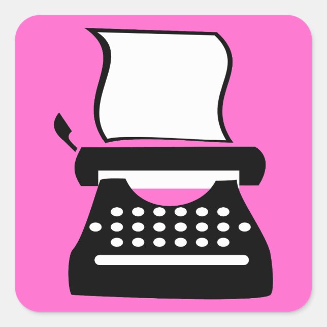 Typewriter - Manual Typing Old School Writing Square Sticker (Front)