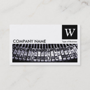 Typewriter - Monogram and Panel - Black Business Card