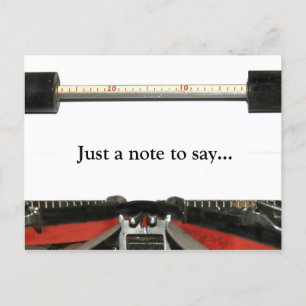 Typewriter note postcard