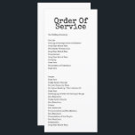 Typewriter Order of Service Wedding Card<br><div class="desc">Personalised Wedding Order of Service program cards from Ricaso - change text to suit your own personal requirements - Created with a typewriter retro typography main header text</div>