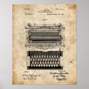 Typewriter Patent Poster