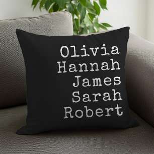 Typewriter Personalised Family Names Cushion