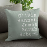 Typewriter Personalised Family Names Cushion<br><div class="desc">Typewriter Personalised Family Throw Pillow. Create your own custom throw pillow with family names of kids,  parents,  and pets in vintage style typewriter typography. Great Christmas gift for grandparents.</div>