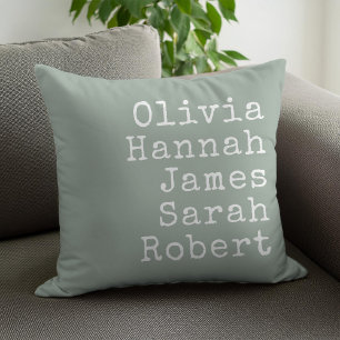 Typewriter Personalised Family Names Cushion