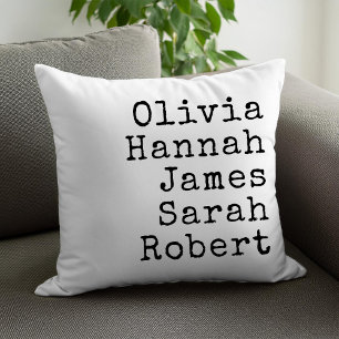 Typewriter Personalised Family Names Cushion