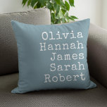 Typewriter Personalised Family Names Cushion<br><div class="desc">Typewriter Personalised Family Throw Pillow. Create your own custom throw pillow with family names of kids,  parents,  and pets in vintage style typewriter typography. Great Christmas gift for grandparents.</div>