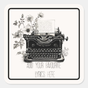 typewriter poets ttpd modern art new aesthetic square sticker