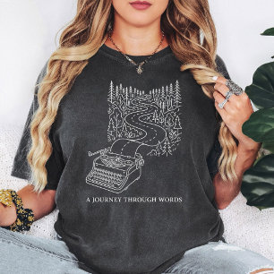 Typewriter Road Writing Forest Art T-Shirt