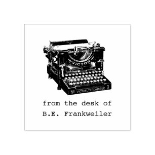 Typewriter Rubber Stamp, from the desk of Stamp