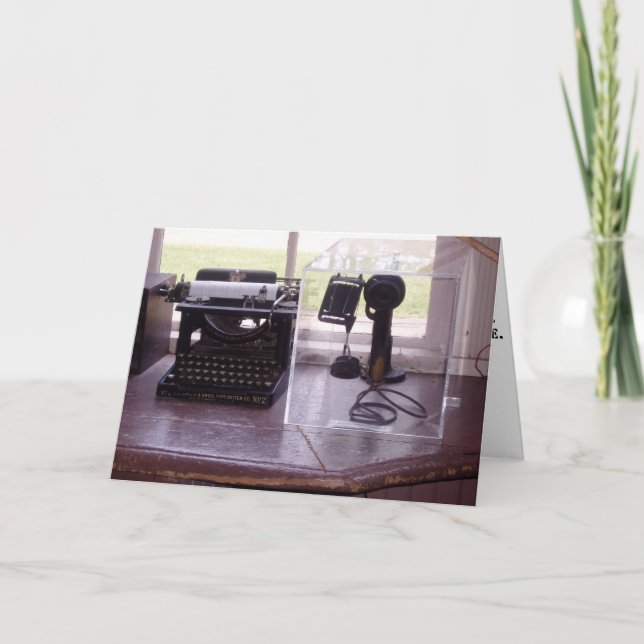 "Typewriter & Telephone" Birthday Card (Front)