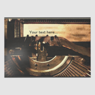 Typewriter Vintage Custom Decoupage Tissue Paper
