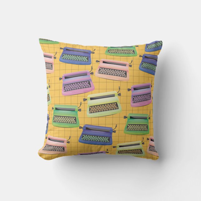Typewriters pattern cartoon. cushion (Front)