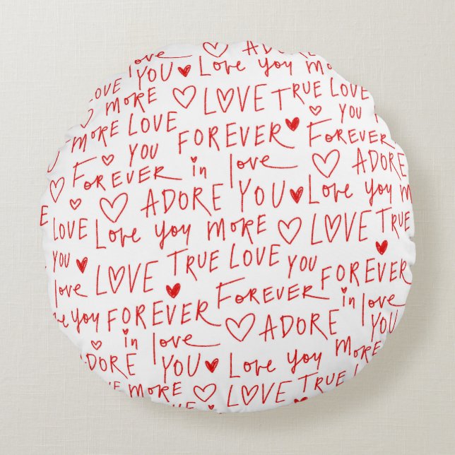Typewriting Love  Round Cushion (Front)