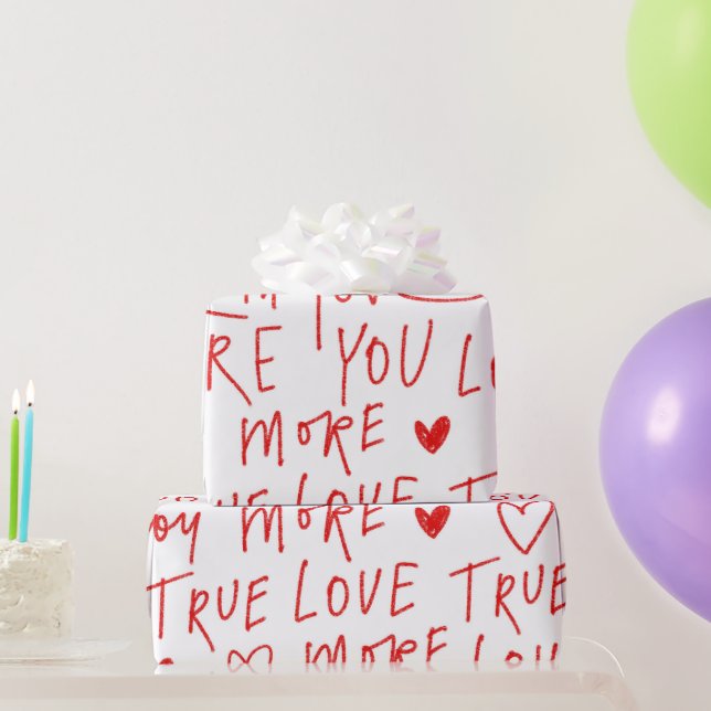 Typewriting Love  Wrapping Paper (Party Gifts)