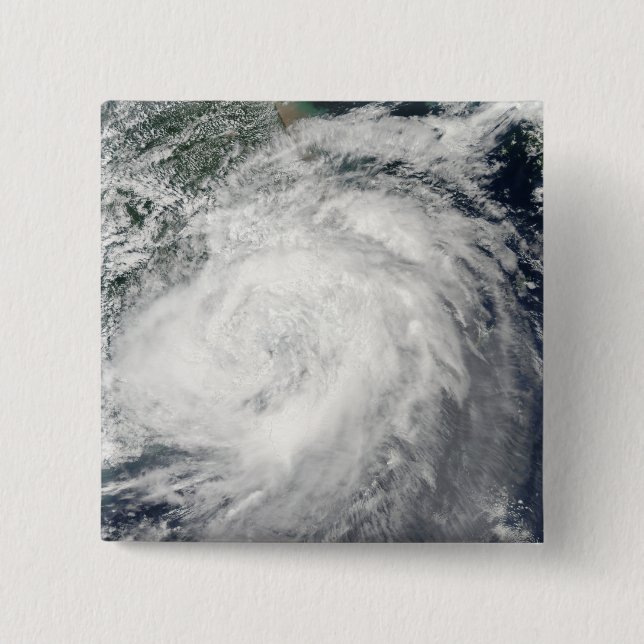 Typhoon Morakot over China 15 Cm Square Badge (Front)